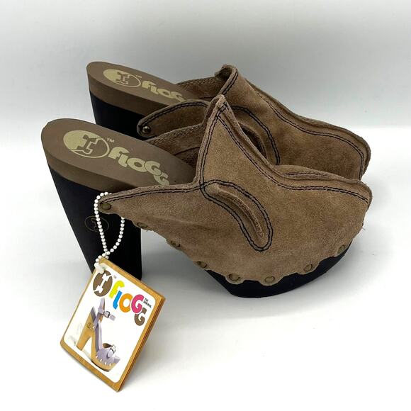 Floggs Diana Suede Platform Clog in Tan Size 6.5 - Picture 3 of 8